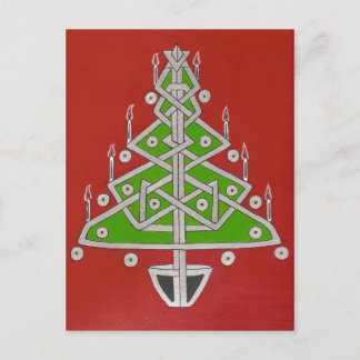 Celtic Christmas Tree Holiday Postcard