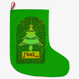 Celtic Christmas Tree Large Christmas Stocking