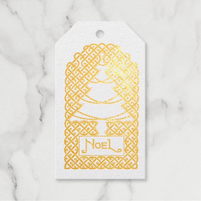 Celtic Christmas Tree Personalized Gift Tags (Front)