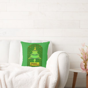 Celtic Christmas Tree Throw Pillow