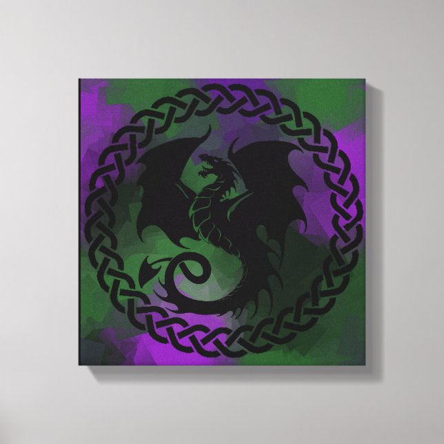 Celtic Circle Dragon Canvas Print (Front)