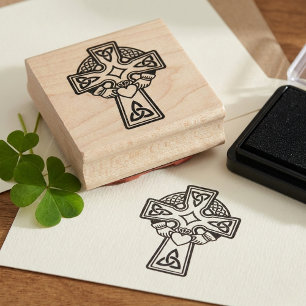 Celtic Claddagh Cross Rubber Stamp