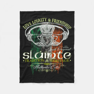 Celtic Claddagh Slainte Nge Irish Flag St. Patrick Fleece Blanket