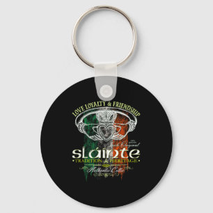 Celtic Claddagh Slainte Nge Irish Flag St. Patrick Keychain