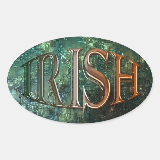 CELTIC CLASSICS Irish Flag Collection Oval Sticker (Front)