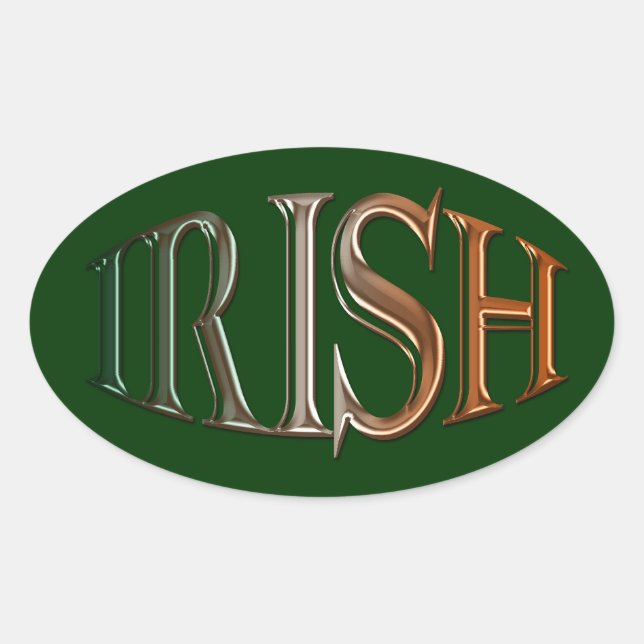 CELTIC CLASSICS Irish Flag Collection Oval Sticker (Front)