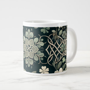 Celtic Clover Floral Charm Large Coffee Mug