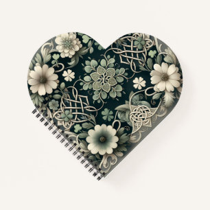 Celtic Clover Floral Charm Notebook