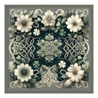 Celtic Clover Floral Charm