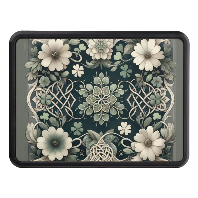 Celtic Clover Floral Charm Trailer Hitch Cover (Front)
