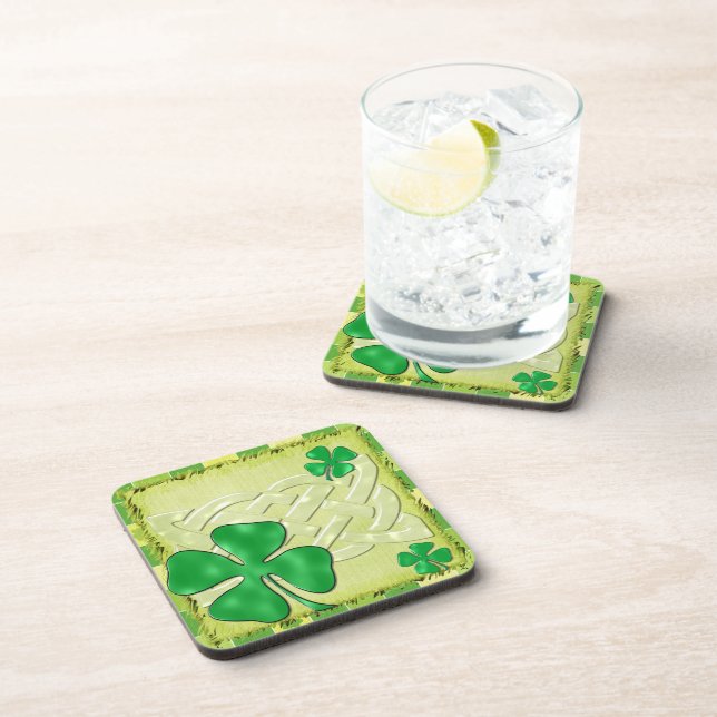 Celtic Clover Irish 3D Coaster (Right Side)