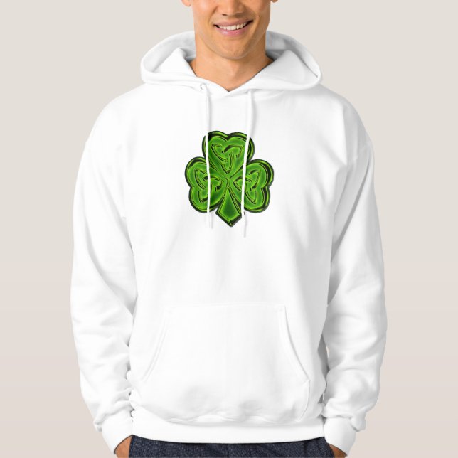 CELTIC CLOVER SHAMROCK Irish-style Hoodie (Front)