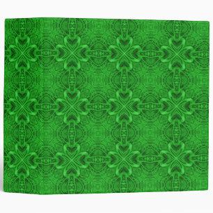 Celtic Clover Vintage Green Fractal Kaleidoscope Binder