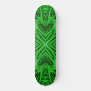 Celtic Clover Vintage Green Fractal Kaleidoscope Skateboard