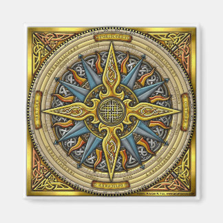 Celtic Compass Square Magnet