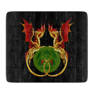 Celtic Crescent Moon And Dragons Cutting Board