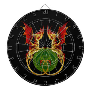 Celtic Crescent Moon And Dragons Dartboard