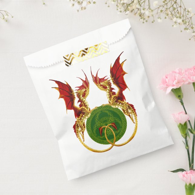 Celtic Crescent Moon And Dragons Favour Bag (Sealed)