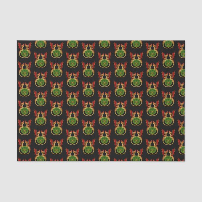Celtic Crescent Moon And Dragons Tissue Paper (Front)