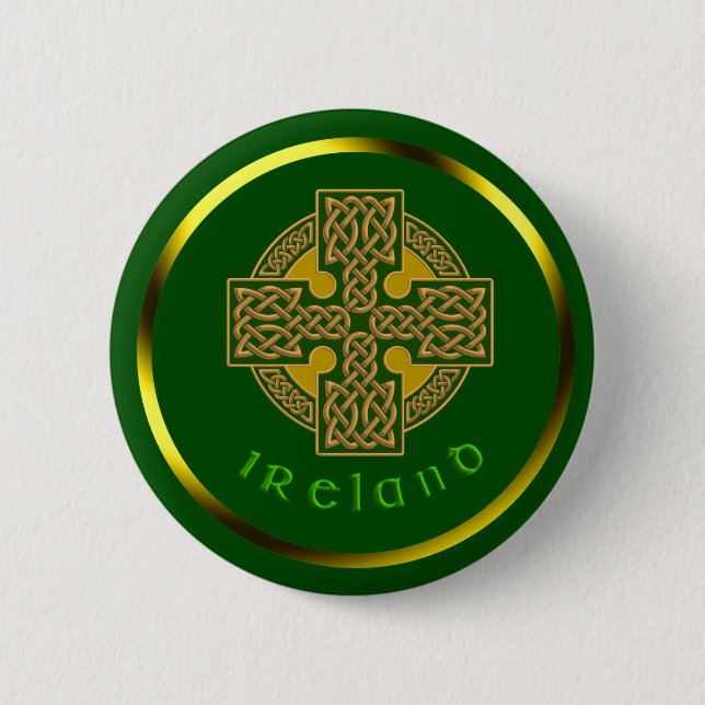Celtic Cross 2 Inch Round Button (Front)