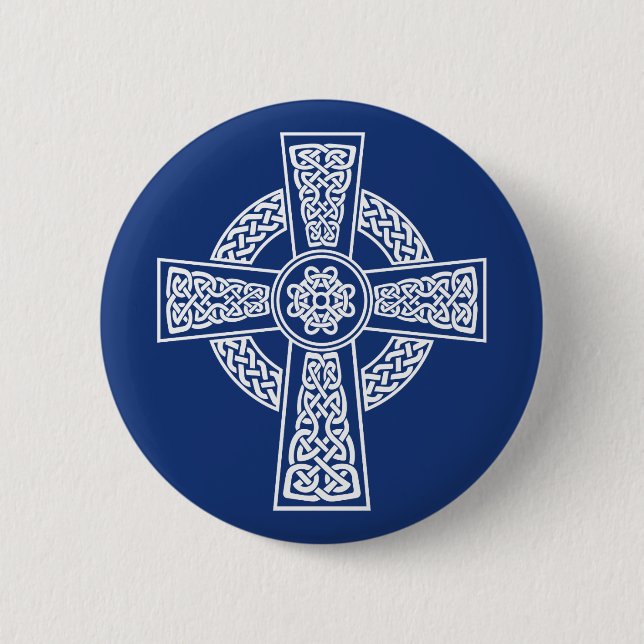 Celtic cross 2 inch round button (Front)