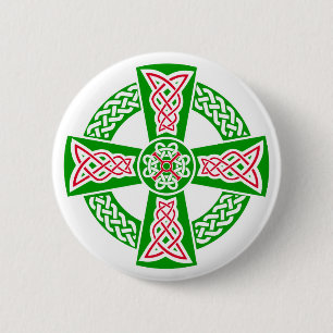 Celtic cross 2 inch round button