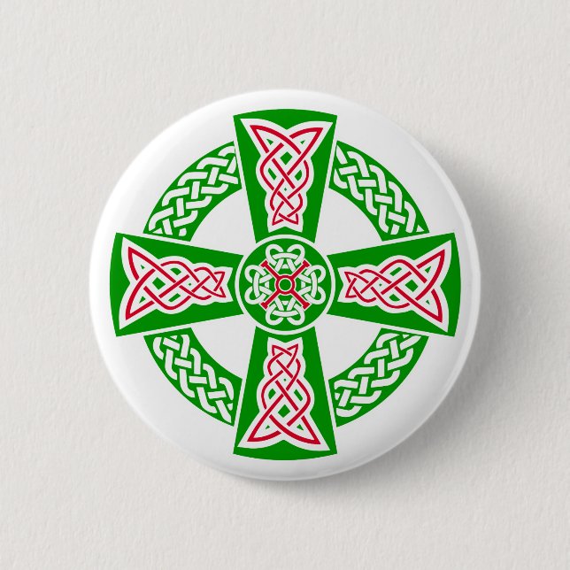 Celtic cross 2 inch round button (Front)