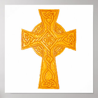Celtic Cross 3 Gold Poster