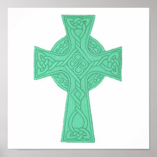 Celtic Cross 3 Green Poster