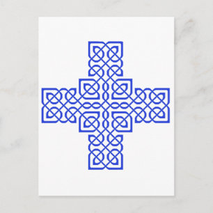 Celtic Cross 6 Blue Postcard