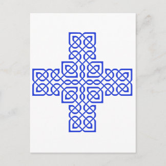 Celtic Cross 6 Blue Postcard