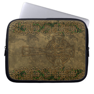 Celtic Cross and Celtic Knots Laptop Sleeve