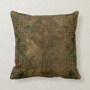 Celtic Cross and Celtic Knots Throw Pillow