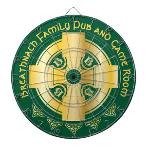 Celtic Cross and Knot Letter B Monogram and Name Dartboard