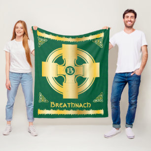 Celtic Cross and Knot Letter B Monogram and Name Fleece Blanket