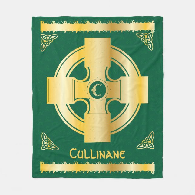 Celtic Cross and Knot Letter C Monogram and Name Fleece Blanket (Front)