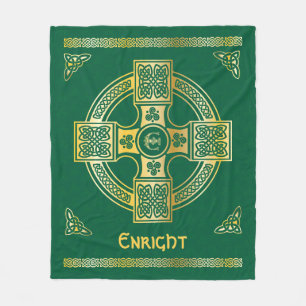 Celtic Cross and Knot Letter E Monogram and Name Fleece Blanket