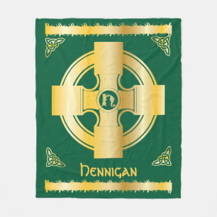 Celtic Cross and Knot Letter H Monogram and Name Fleece Blanket