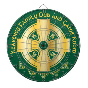 Celtic Cross and Knot Letter K Monogram and Name Dartboard
