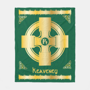 Celtic Cross and Knot Letter K Monogram and Name Fleece Blanket