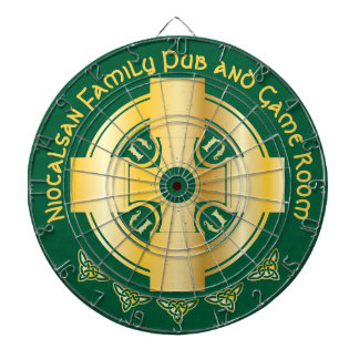 Celtic Cross and Knot Letter N Monogram and Name Dartboard