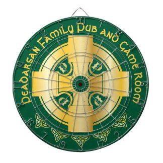 Celtic Cross and Knot Letter P Monogram and Name Dartboard