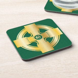 Celtic Cross Celtic Knot Letter E Monogram Coaster