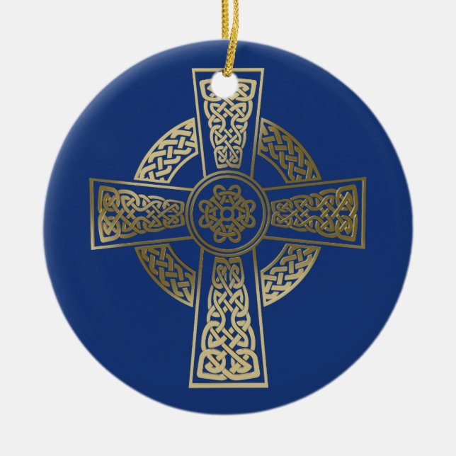 Celtic cross ceramic ornament (Front)