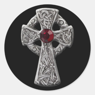 Celtic Cross Classic Round Sticker