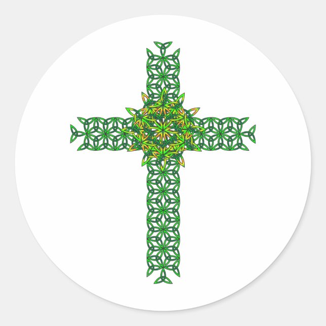 Celtic Cross Classic Round Sticker (Front)