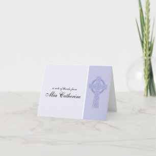 Celtic Cross First Communion Thank You Card