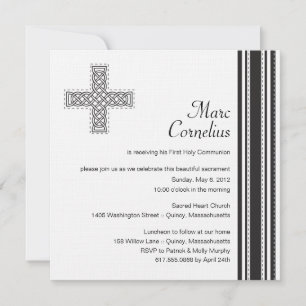 Celtic Cross First Holy Communion Invitation