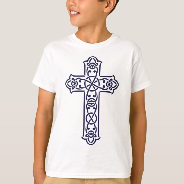 Celtic Cross Graphic Knotwork Art T-Shirt (Front)