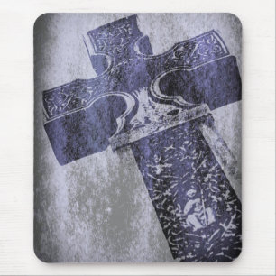 Celtic Cross Grunge Mouse Pad